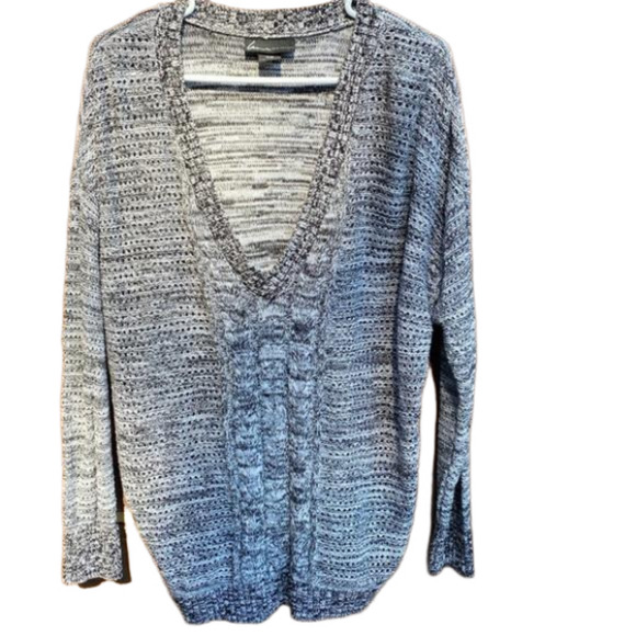 Lane Bryant Fair Isle V-Neck Sweater Gray Women's Size 18/20 - Picture 1 of 7